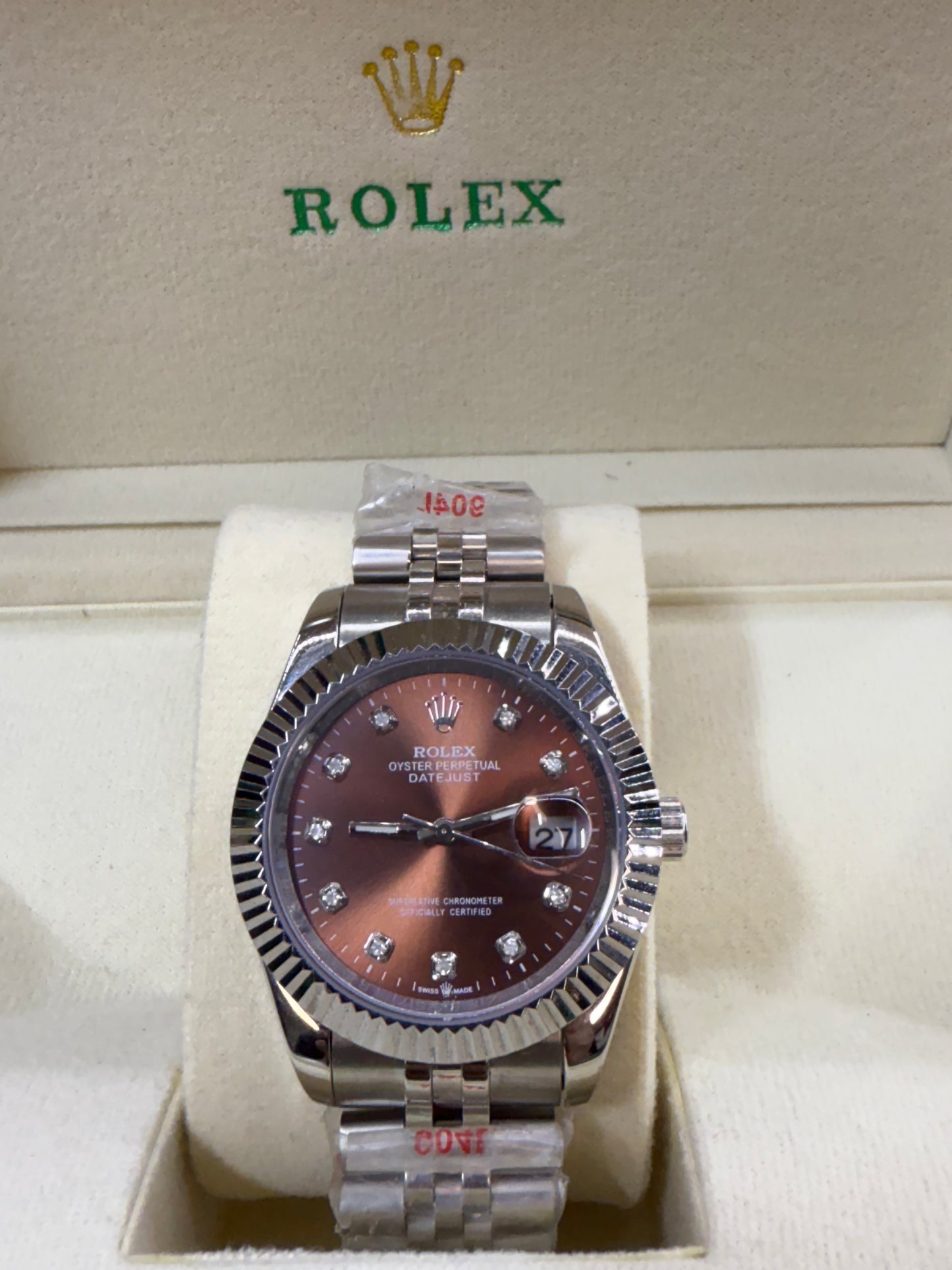 Date just 41mm bronze dial
