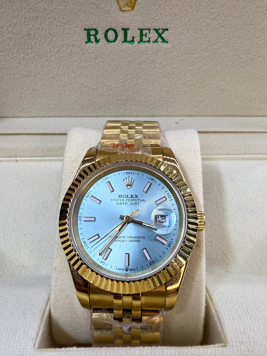 Date just 41mm gold sky dial