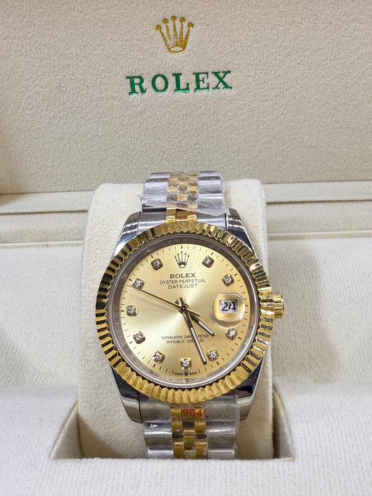 Date just 41mm two tone gold dial