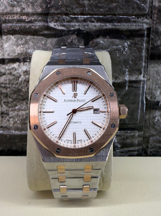 Audemars Piguet Royal Oak 15400SR.OO.1220SR.01 Stainless Steel Rose Gold White Dial