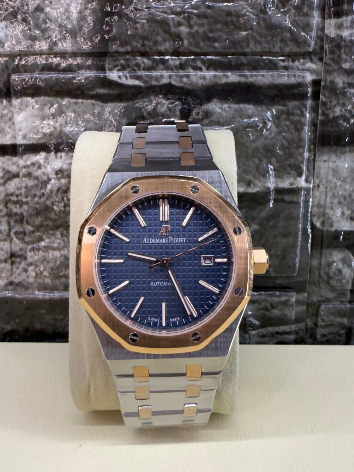 Audemars Piguet Selfwinding 41mm two tone Rose Gold Royal Oak Blue Dial Reference