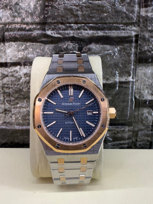 Audemars Piguet Selfwinding 41mm two tone Rose Gold Royal Oak Blue Dial Reference